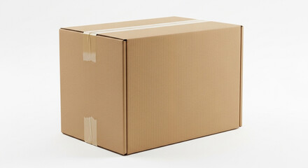 Open cardboard shipping box, brown paper container isolated on a white background