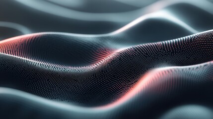 Abstract Digital Waves with Glowing Elements in Modern Design