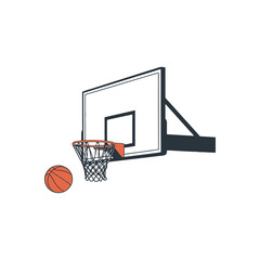 Naklejka premium basketball hoop and ball