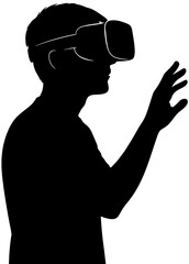 Virtual Reality VR Headset Silhouette | Gaming Vector Illustration