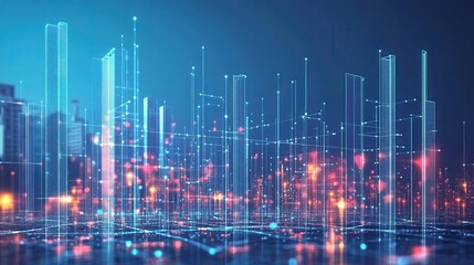 Fototapeta premium A glowing digital system architecture illustration