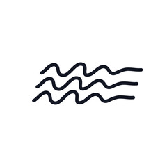 Waves doodle icon Wind logo sign Hand drawn ink sketch Abstract handwritten design Decorative scrapbooking element Fashion print for clothes greeting invitation card flyer banner poster cover book ad