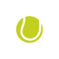 Tennis ball logo icon sign Green realistic design Sports, fitness activity concept Elements of equipment for tennis Modern design for brand online shop store market Print for badge emblem poster ad