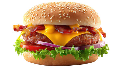 Delicious Cheese Burger With Bacon