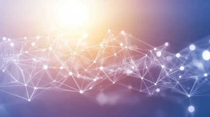 Abstract Network of Technology with Glowing Lines and Data