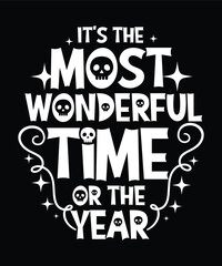 Most Wonderful Time Halloween Holiday Mashup T-Shirt Design