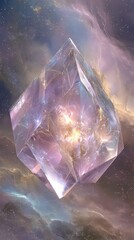 Frosted Amethyst Gemstone In Nebula