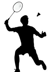 Badminton player silhouette vector sports