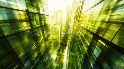 Abstract cityscape buildings with virtualization design and soft light