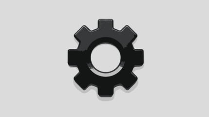 Black gear icon on a light gray background, representing settings, configuration, options, and mechanical processes