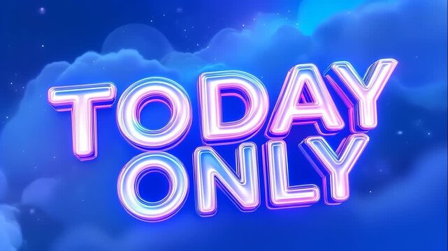 bundle pack of A vibrant and eye-catching graphic banner flashes TODAY ONLY against a dreamy cloudscape, perfect for grabbing attention. 