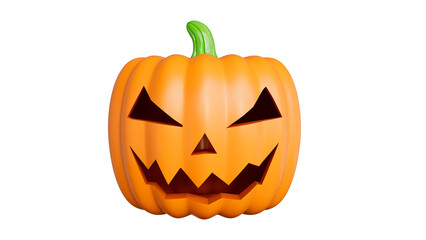 Carved Halloween Pumpkin Jack-o'-Lantern with Spooky Face