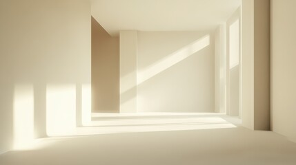 Obraz premium An Empty Minimalist Architectural Space with Soft Light