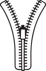 zipper line art, coloring book page line art drawing, vector and illustration
