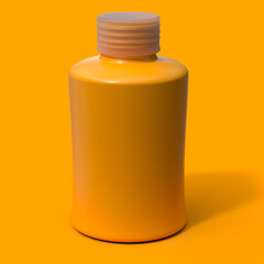 3D PLASTIC BOTTLE - ON ISOLATED BACKGROUND