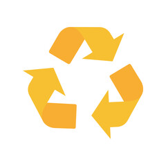 yellow color recycle icon vector design