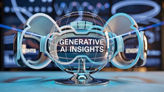 Generative AI Insights Display on Futuristic Headset
