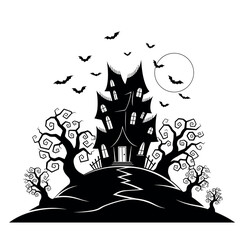 haunted house vector illustration