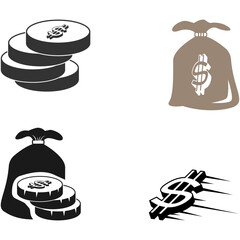 Gold Coin Stack Dollar Symbol