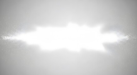 A High-Key Image of a White Powder Cloud on a Light Grey Gradient Background, Evoking Flour, Dust, or Glitter in Abstract Motion.