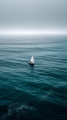 Obraz premium Sailing adventure on tranquil ocean waters serene seascape aerial view nature beauty