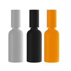 3D WHITE BOTTLE ON ISOLATED GREY BACKGROUND