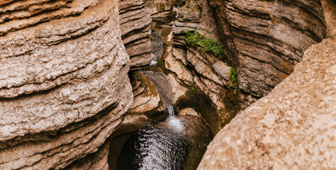 Panorama of Rosomaca Pots Canyon in Balkan Mountains