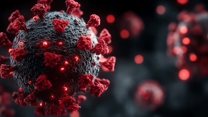 3D rendering of a coronavirus particle. - Powered by Adobe