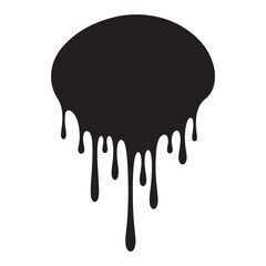 Abstract Black Liquid Dripping Shape Isolated Vector Illustration