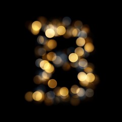 Obraz premium Letter B Golden Warm Bokeh Letters Overlays Collection for Commercial Photography with Creative Text Effects and Blurred Backgrounds in Soft Focus