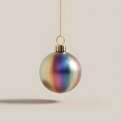 A Rainbow Christmas Ornament with a Minimalist and Elegant Design