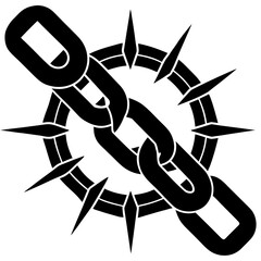 Abstract graphic representation of a broken chain link symbolizing system failure risk process breakdown and potential danger in a conceptual design