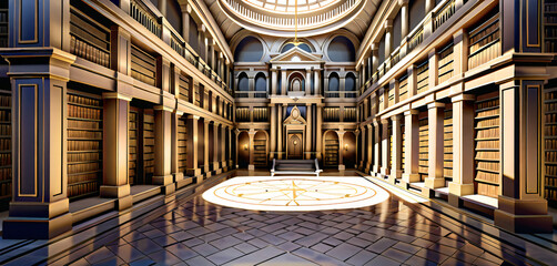 Obraz premium This is an image of a large room with clock on the wall emotion expression motion figure depth scene gesture creative layers design composition movement illustration style colorful