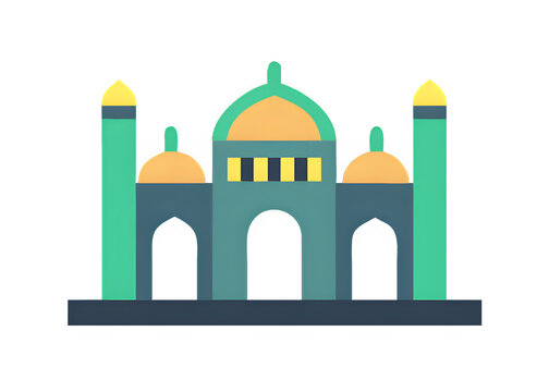 colorful mosque building flat design clip art preview