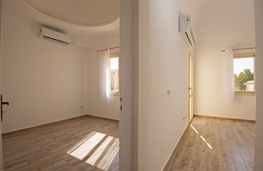 Empty bedroom in unfurnished vacant apartment