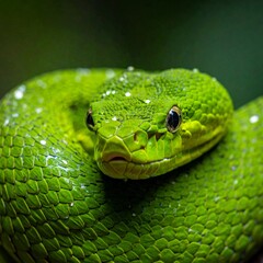 Fototapeta premium Close-up of green east african green mamba.