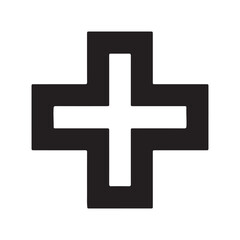 Fototapeta premium Monochromatic Geometric Interlocking Cross Symbol Minimalist Abstract Design