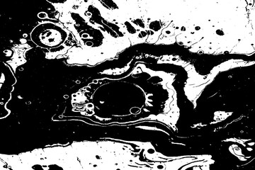 Abstract Black and White Fluid Ink Marble Texture