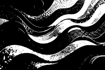 Abstract Black and White Wavy Grunge Texture Pattern