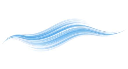 An Abstract Watercolor Wash of a Soft Sky Blue Wave Flowing Across a Pristine White Canvas, Evoking Tranquility and Gentle Movement.