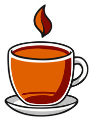 Cup of tea illustration. Editable color vector