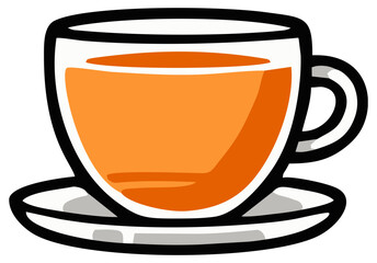 Simple cup of tea illustration. Editable color vector