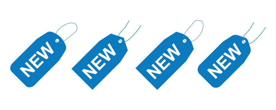 Set of new arrival tag icon set.