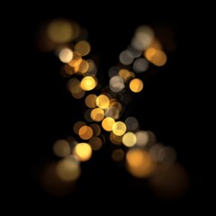 Obraz premium Letter X Golden Warm Bokeh Letters Overlays Collection for Commercial Photography with Creative Text Effects and Blurred Backgrounds in Soft Focus