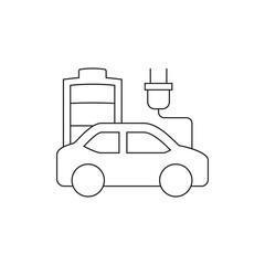 EV Car Charging Cable Outline