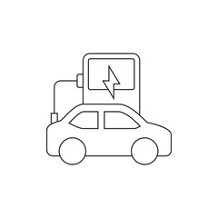 Fast Charging EV Outline Symbol