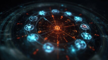 Futuristic digital interface virtual realm graphic design high-tech environment abstract view data visualization concept