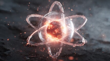 Explosive atomic fusion concept digital art science abstract environment dynamic viewpoint