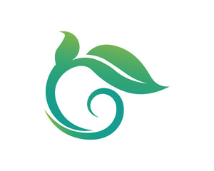 Tree leaf vector logo design, eco-friendly concept.