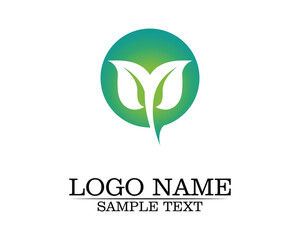 Tree leaf vector logo design, eco-friendly concept.